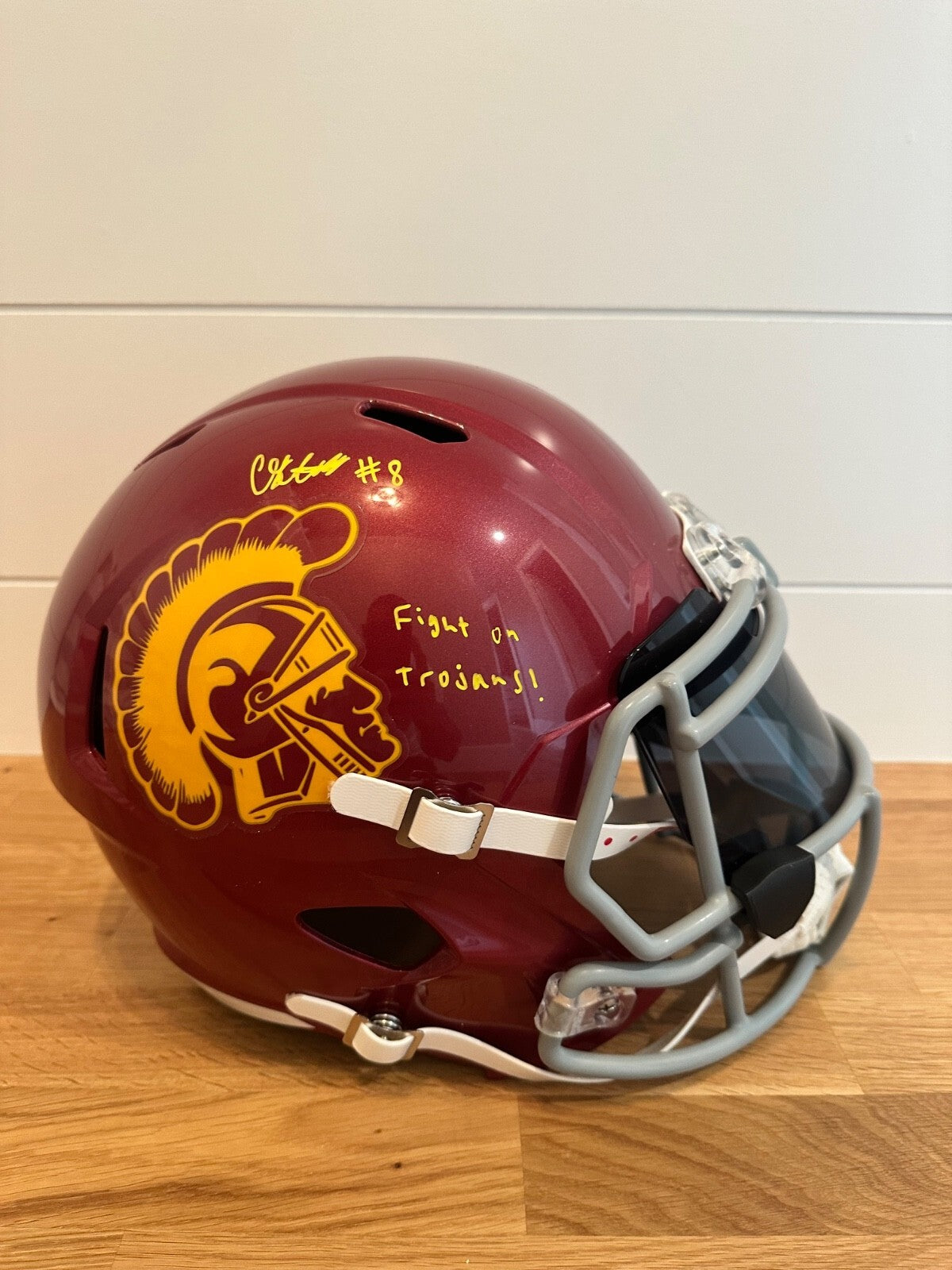 Chris Steele Signed USC Trojans Full Size Speed Helmet – JSA Certified