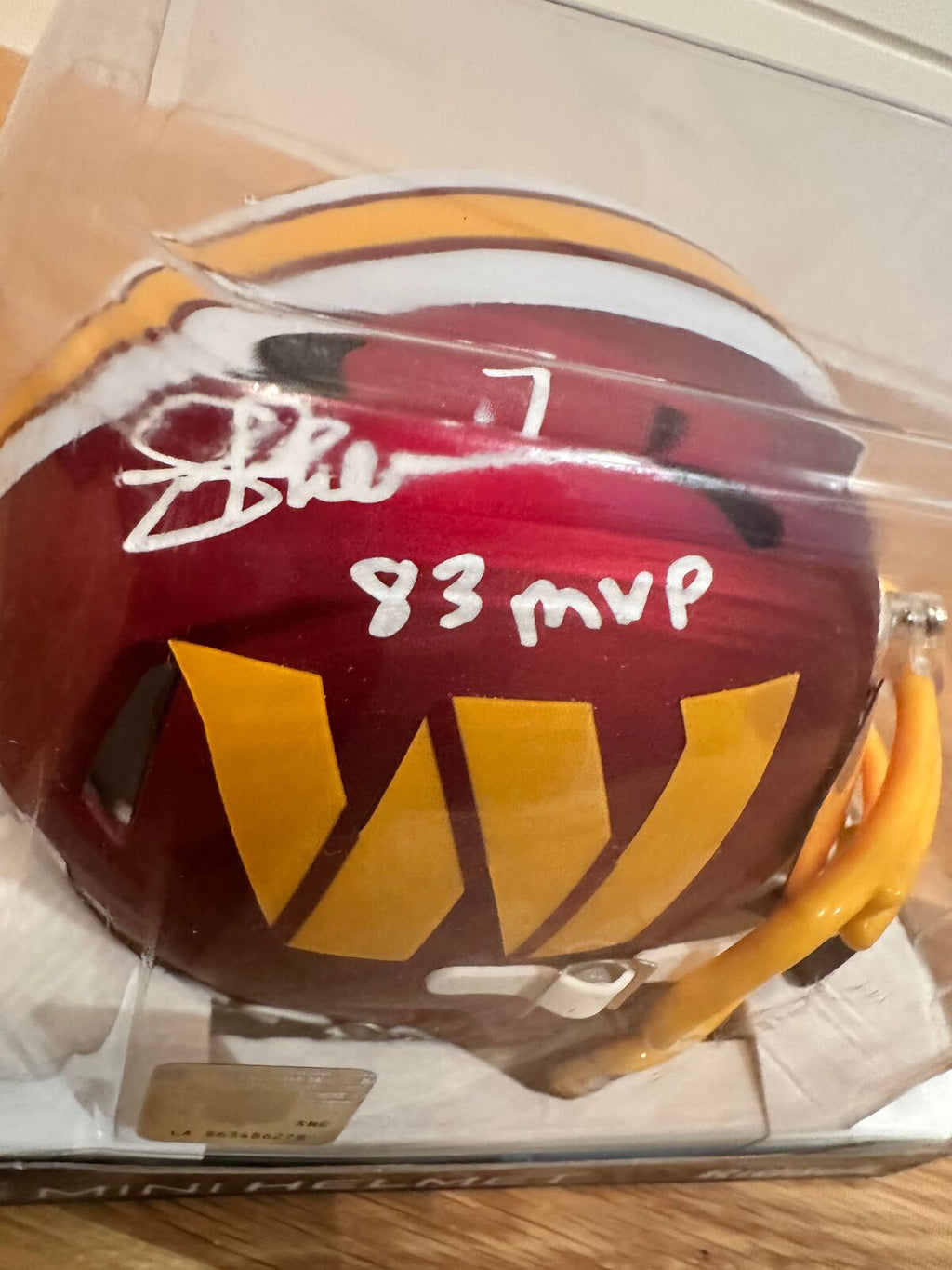 Joe Theismann Signed Washington Commanders Speed Mini Helmet — “83 MVP” — Becket