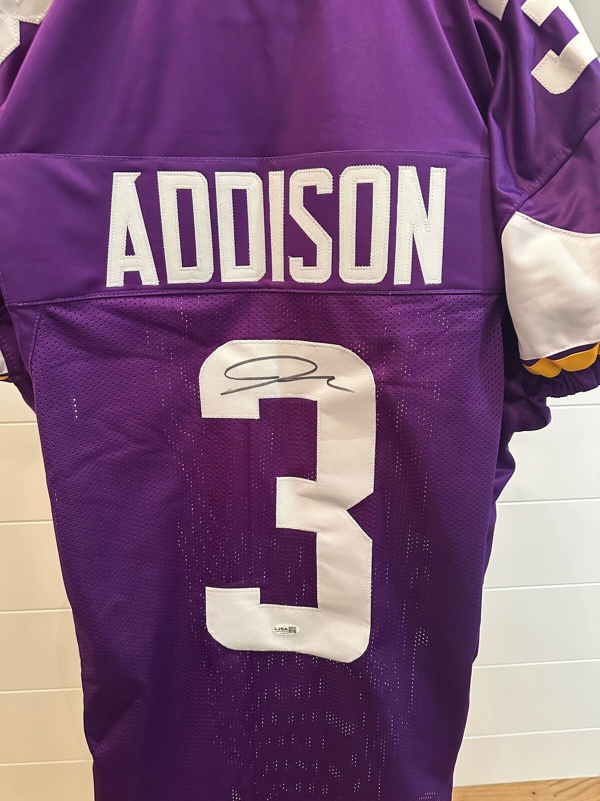 Jordan Addison Autographed Minnesota Vikings #3 Jersey – JSA Authenticated