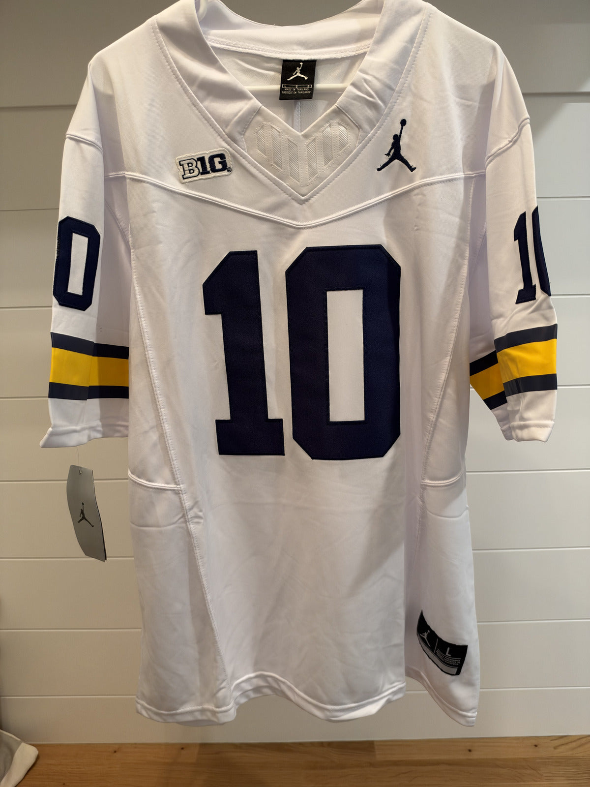 Tom Brady Michigan Wolverines #10 White Stitched Jersey Large With Tags Unsigned