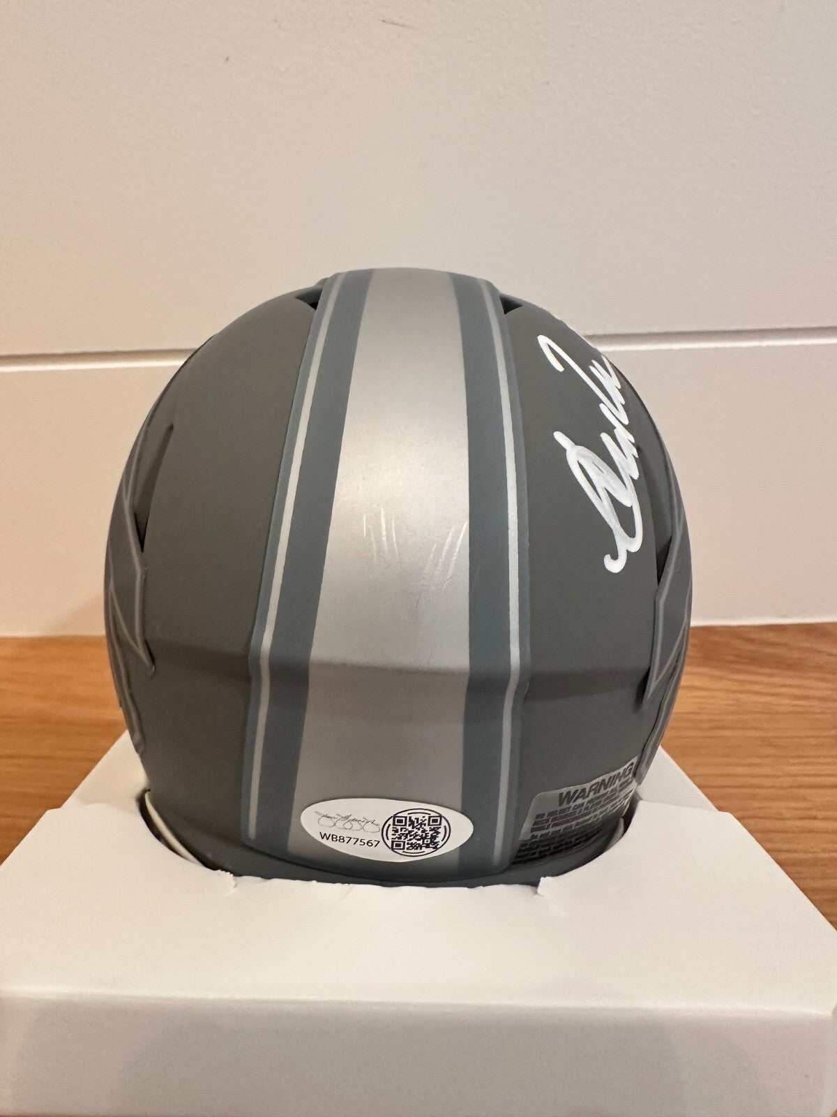 Andre Reed Signed Buffalo Bills Slate Mini Helmet with visor– JSA Witnessed