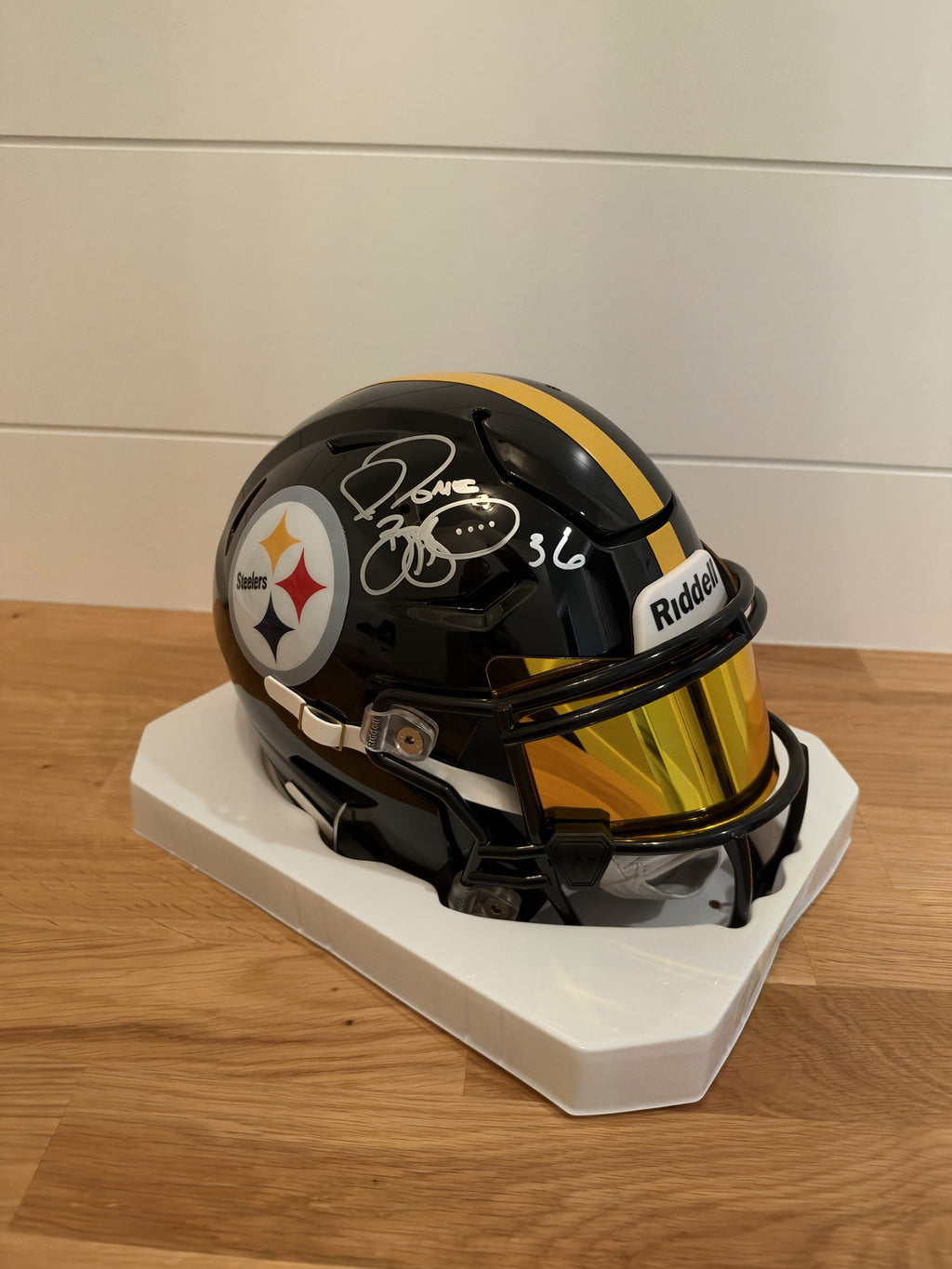 Jerome Bettis Signed Steelers SpeedFlex MIDI Helmet Gold Visor Beckett