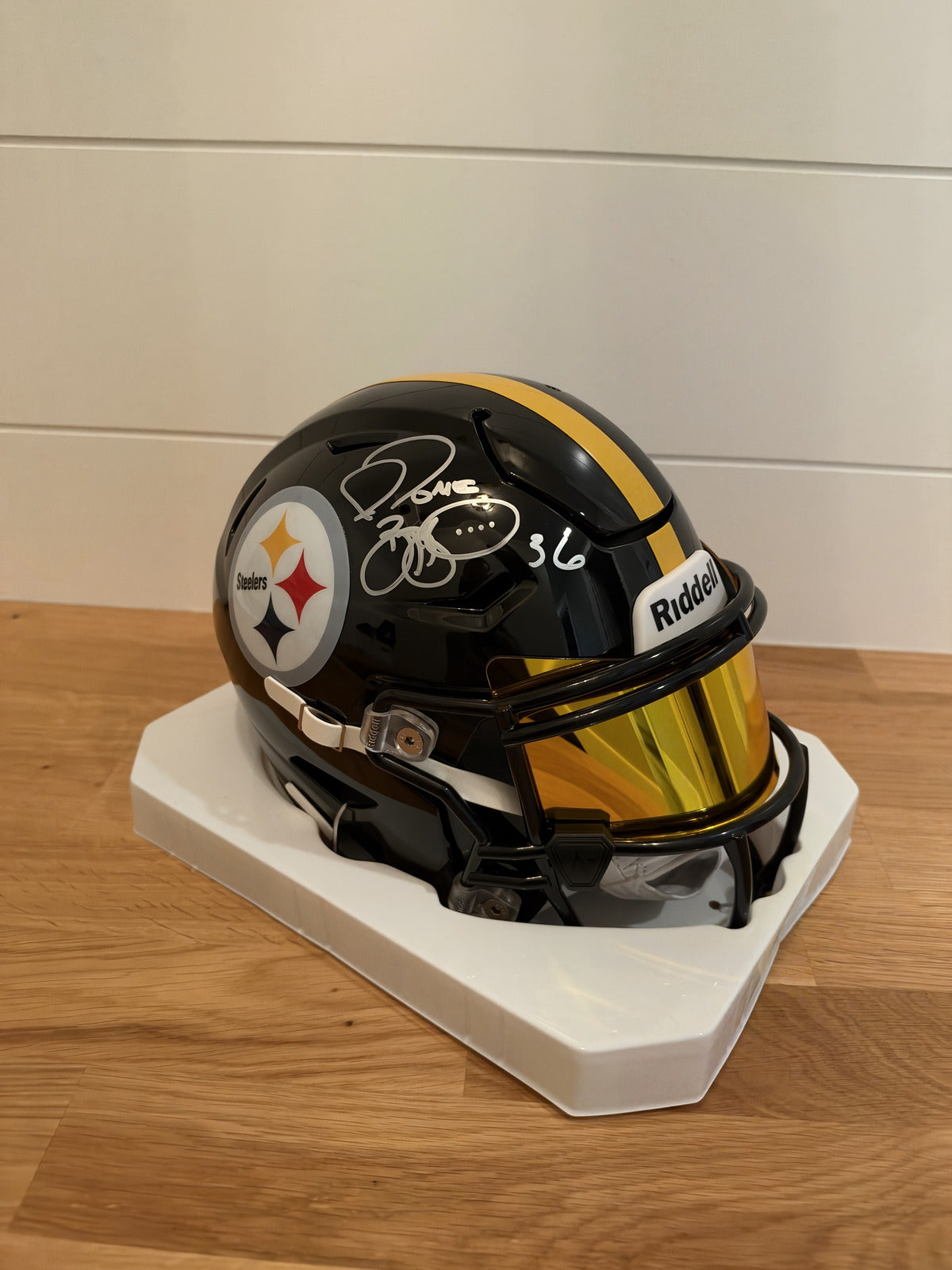 Jerome Bettis Signed Steelers SpeedFlex MIDI Helmet Gold Visor Beckett
