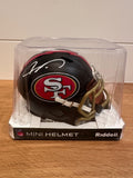 Vernon Davis Signed 49ers Black Eclipse Mini Helmet – Beckett Witnessed