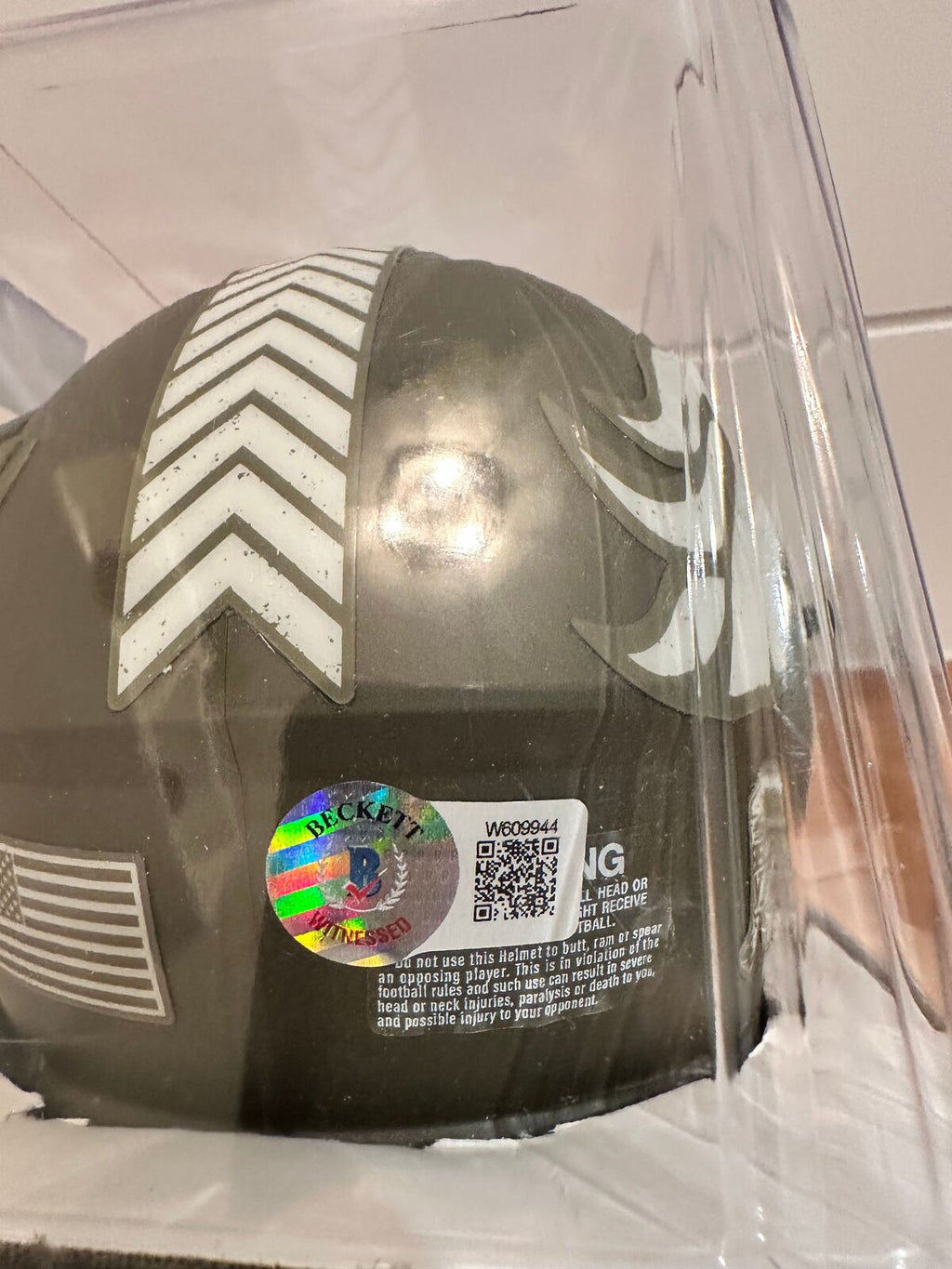 Jerry Jeudy Signed Denver Broncos Salute to Service Mini Helmet — Beckett COA