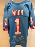 Warren Moon Signed Houston Oilers Stat Jersey – HOF 06 – JSA Witnessed
