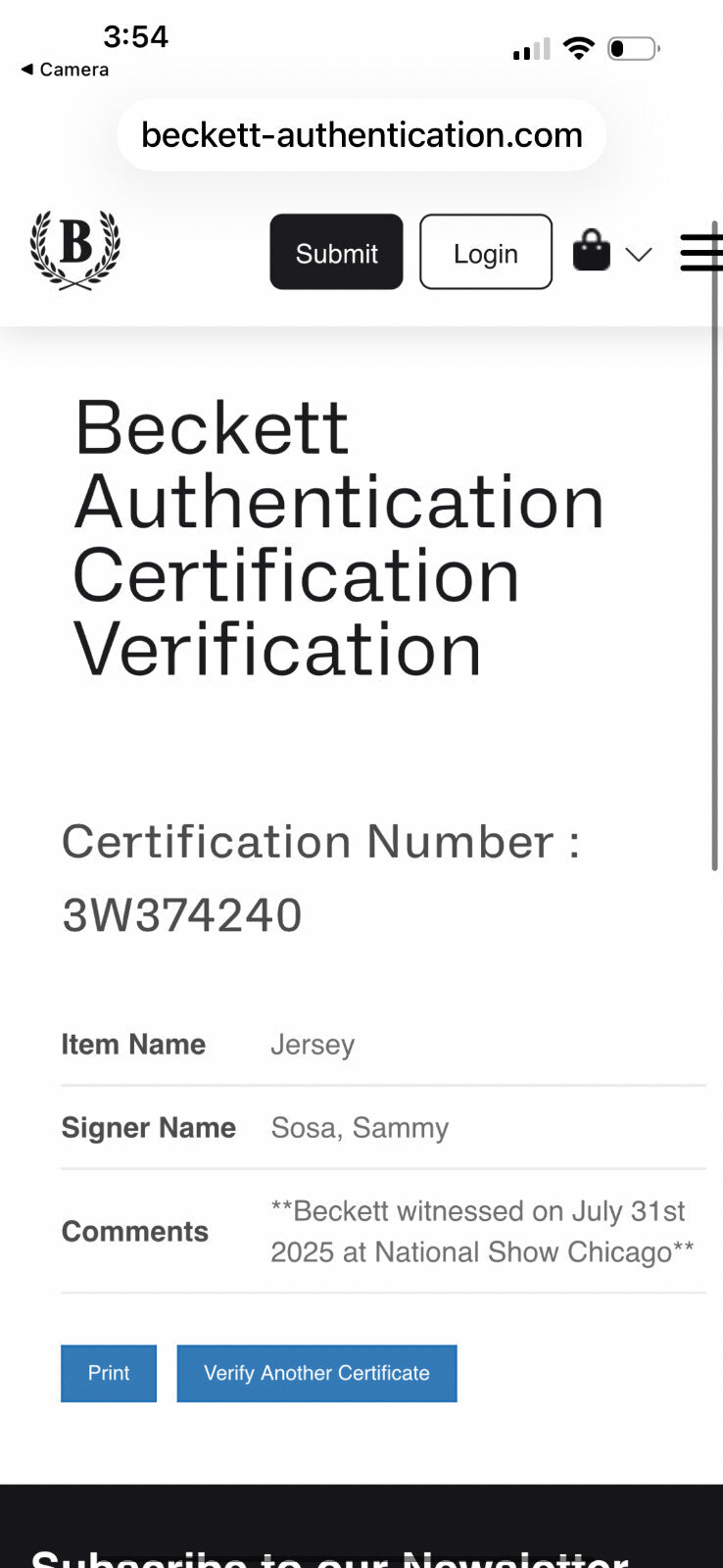 Sammy Sosa Signed Chicago Cubs #21 Jersey – Beckett Witnessed
