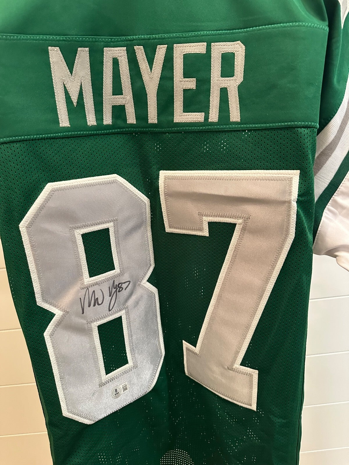Michael Mayer Signed #87 Notre Dame Custom Football Jersey – Beckett Witnessed