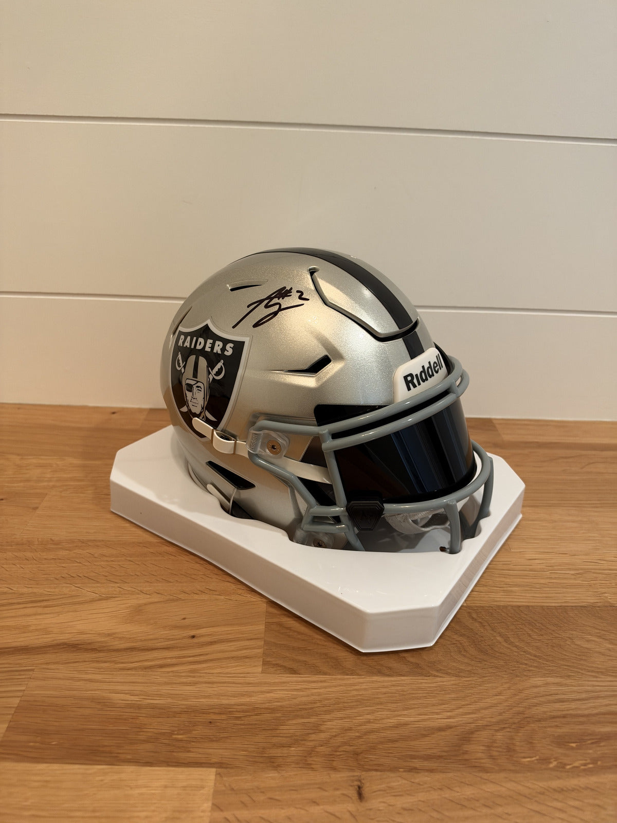 Ashton Jeanty Signed Raiders SpeedFlex MIDI Helmet Black Visor Beckett