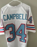 Autographed Earl Campbell Houston Oilers throwback jersey.