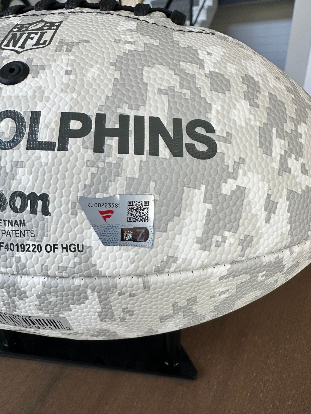 Tua Tagovailoa Signed 2024 Miami Dolphins Wilson NFL Salute To Service Football,