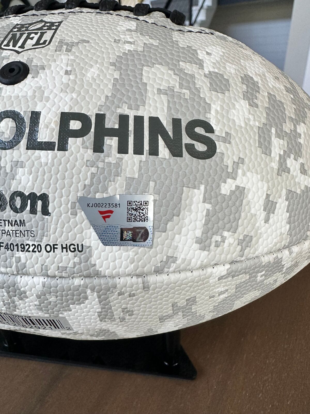 Tua Tagovailoa Signed 2024 Miami Dolphins Wilson NFL Salute To Service Football,