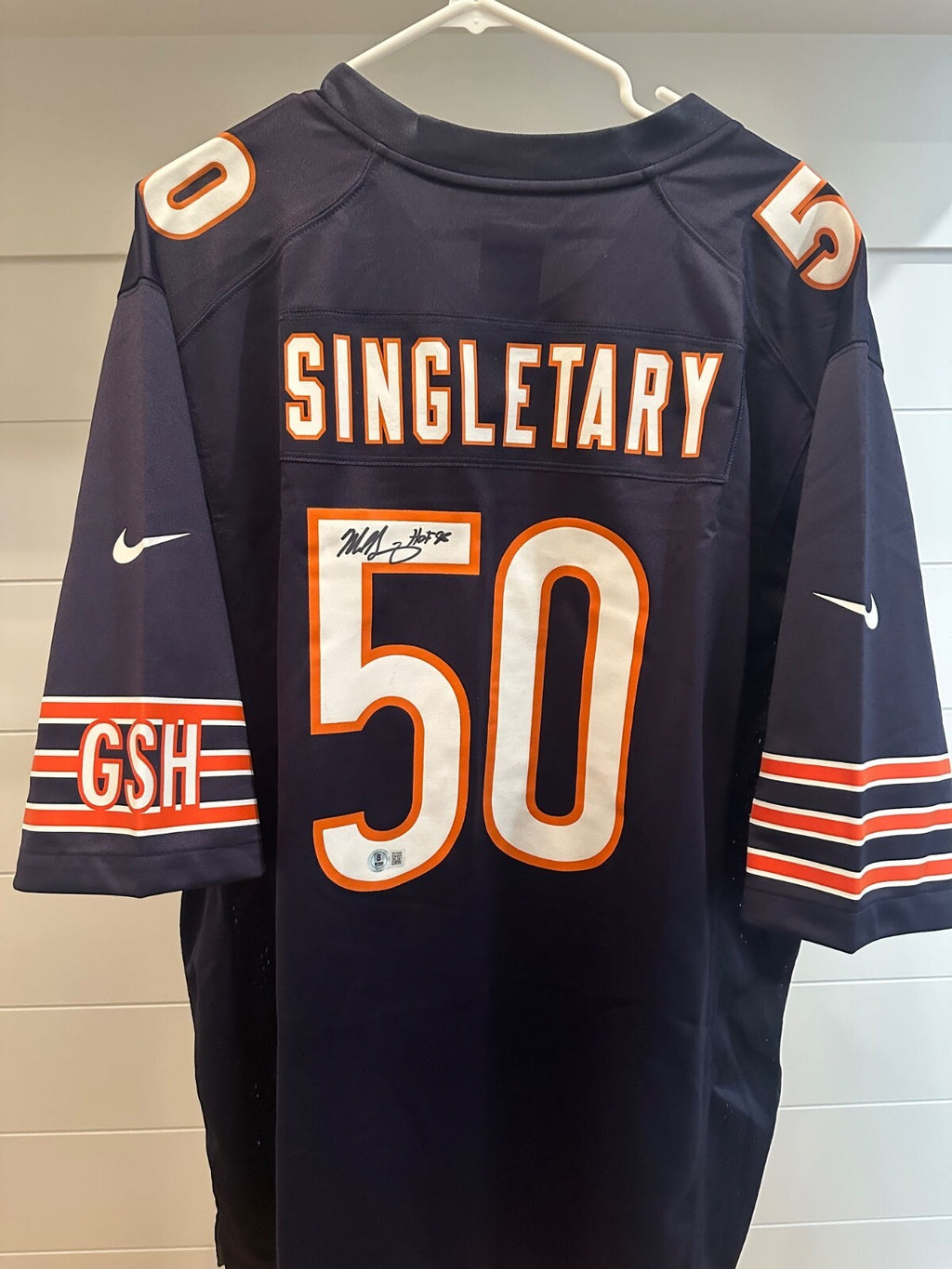 Mike Singletary Signed Chicago Bears Nike Jersey HOF 98 – Beckett Witnessed