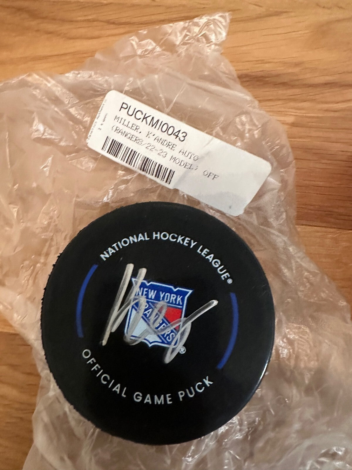 K’Andre Miller Signed Rangers Official Game Puck – Fanatics Authenticated
