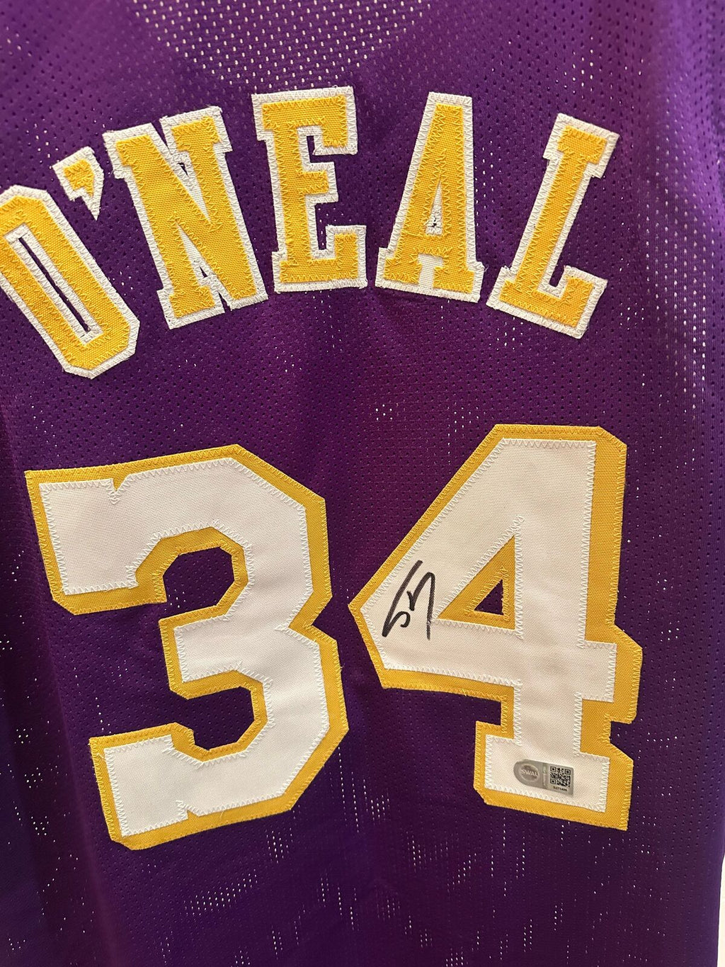Shaquille O’Neal Signed Los Angeles Lakers #34 Purple Jersey – SWAU COI