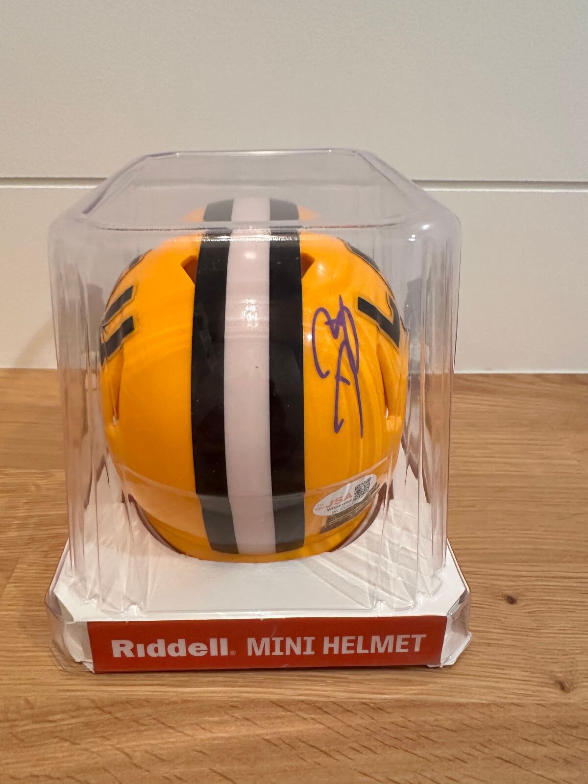 Dwayne Bowe JSA Certified Signed LSU Tigers Riddell Mini Helmet