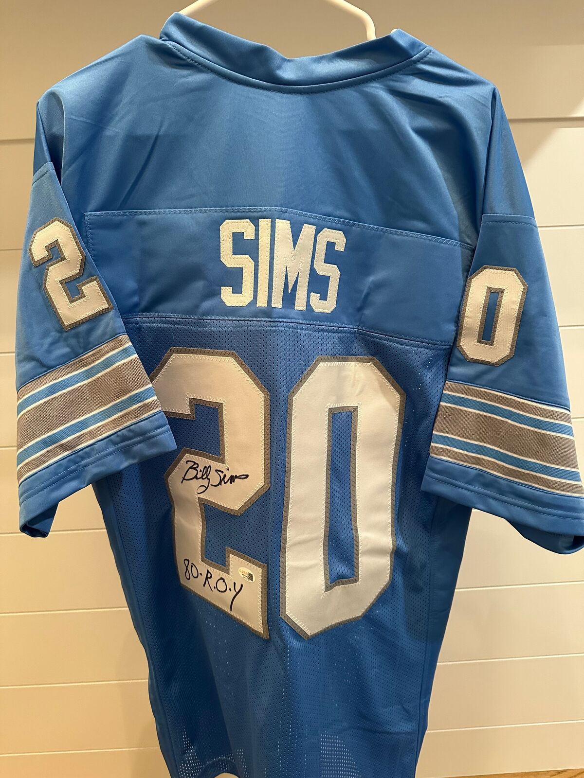 Billy Sims Signed Detroit Lions #20 Jersey – “80 ROY” Inscription – JSA