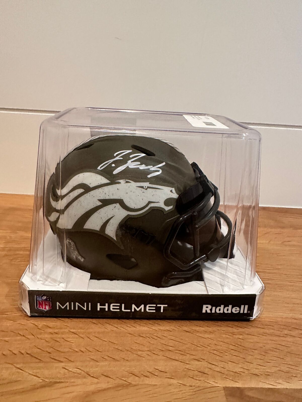 Jerry Jeudy Signed Denver Broncos Salute to Service Mini Helmet — Beckett COA