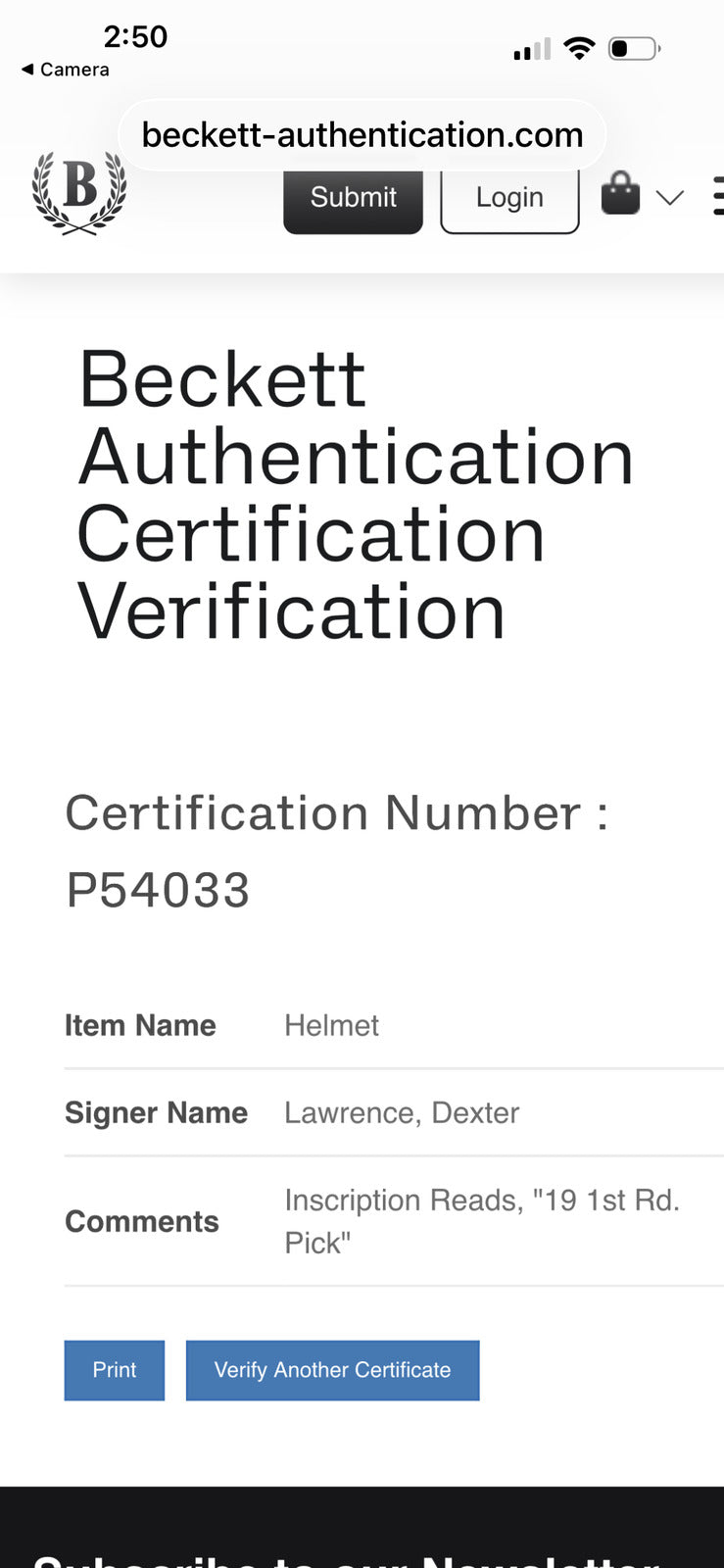 Dexter Lawrence Signed New York Giants Full-Size Riddell Replica Helmet –
