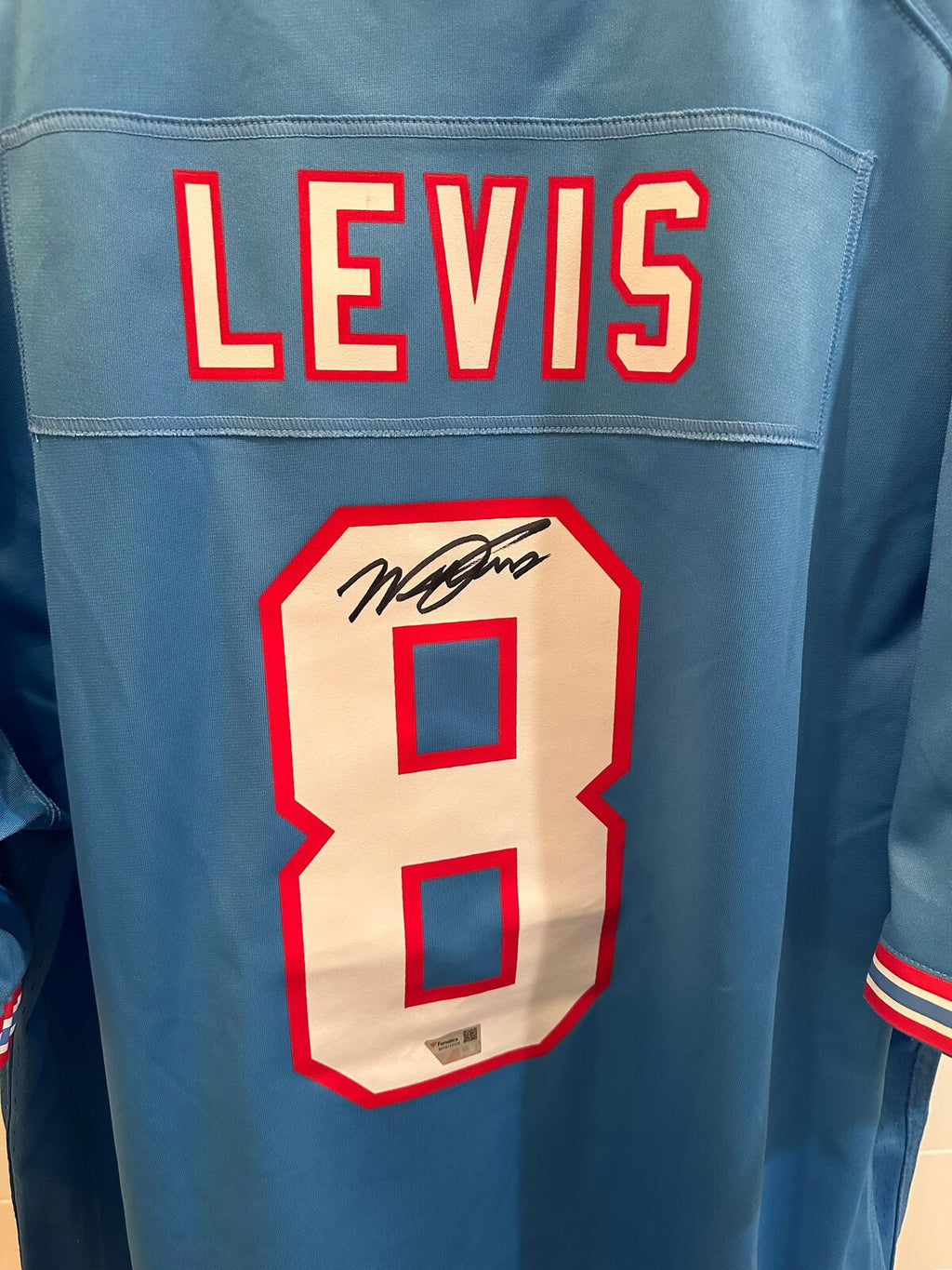 Will Levis Autographed Tennessee Titans Oilers Throwback Nike Elite #8 Jersey