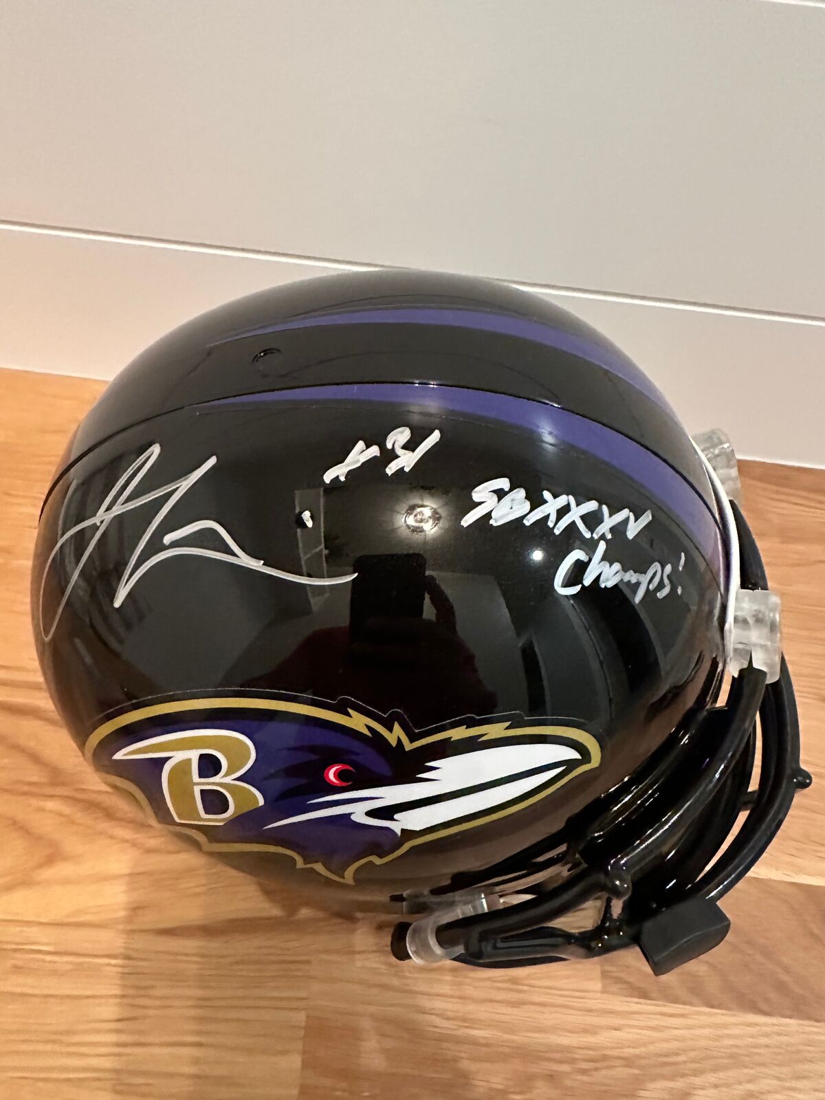 Jamal Lewis Signed Baltimore Ravens Full-Size Replica Helmet – SB XXXV Champs