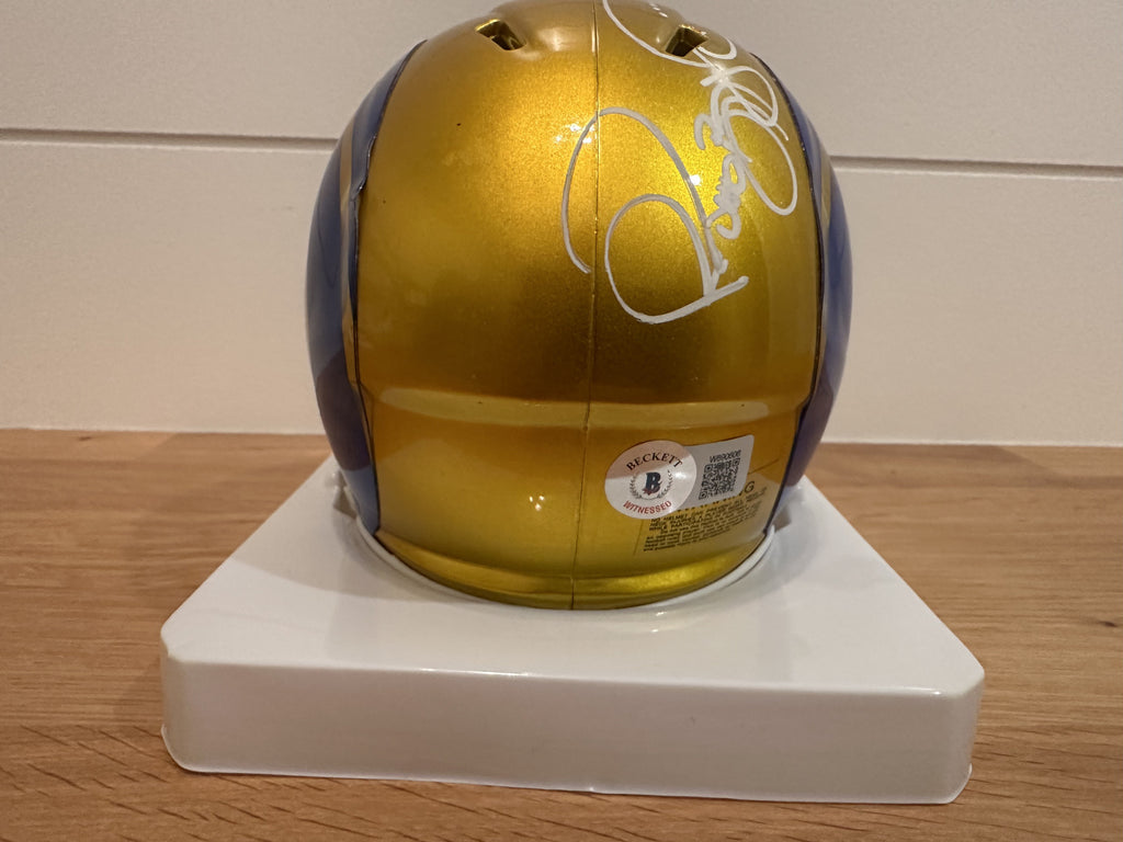 Eric Dickerson / Marshall Faulk / Jerome Bettis Rams Triple Signed Mini Helmet –