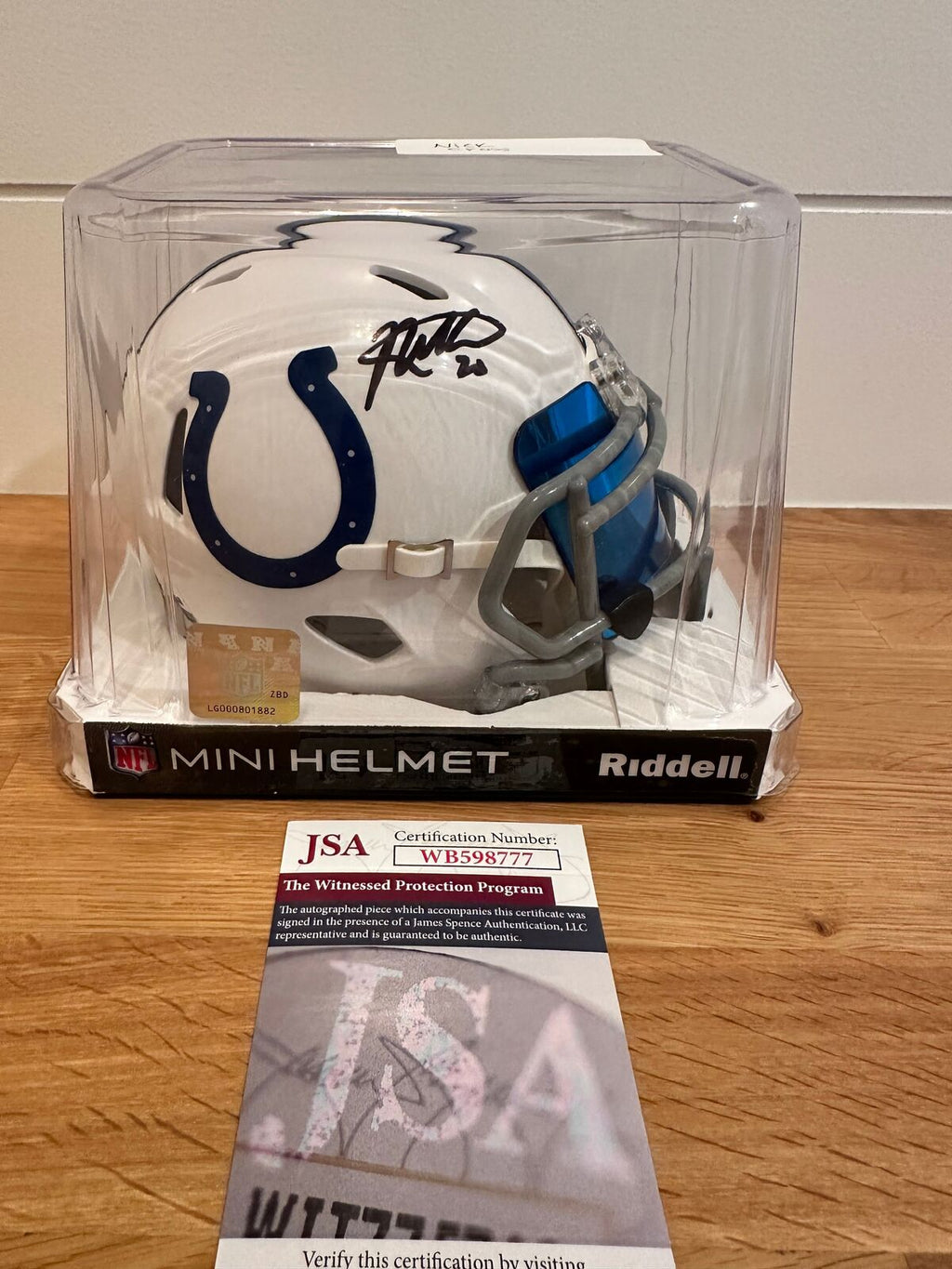 Nick Cross Signed Indianapolis Colts Mini Helmet JSA Witnessed COA