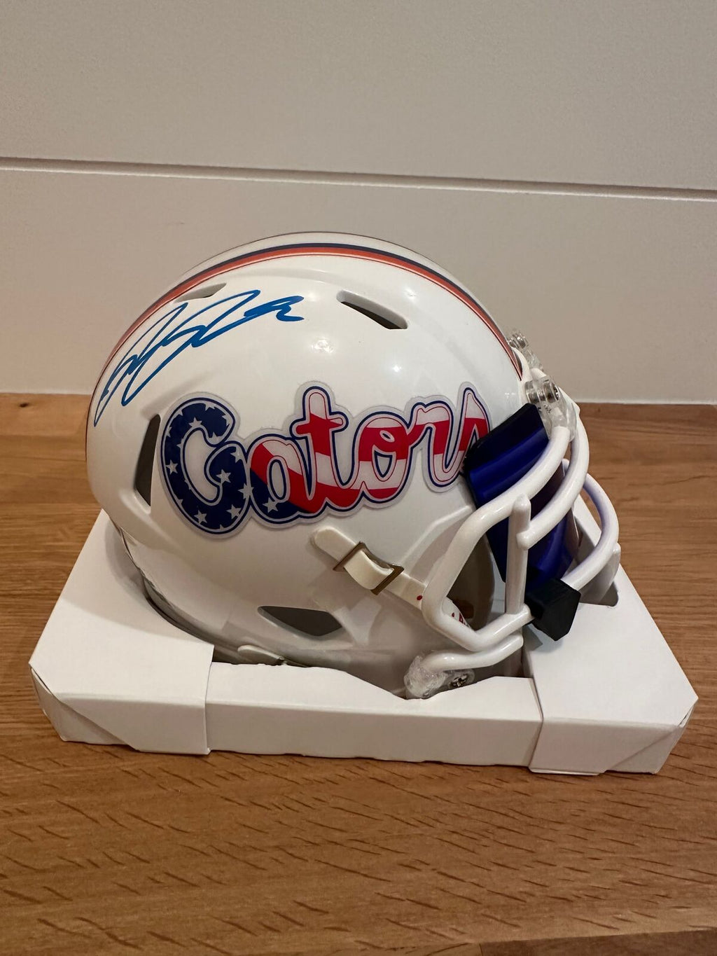 Ricky Pearsall Signed Florida Gators Stars & Stripes Riddell Speed Mini Helmet –