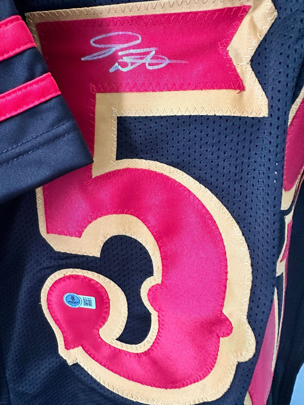 Dee Winters Signed 49ers Custom Jersey #53 – Beckett COA