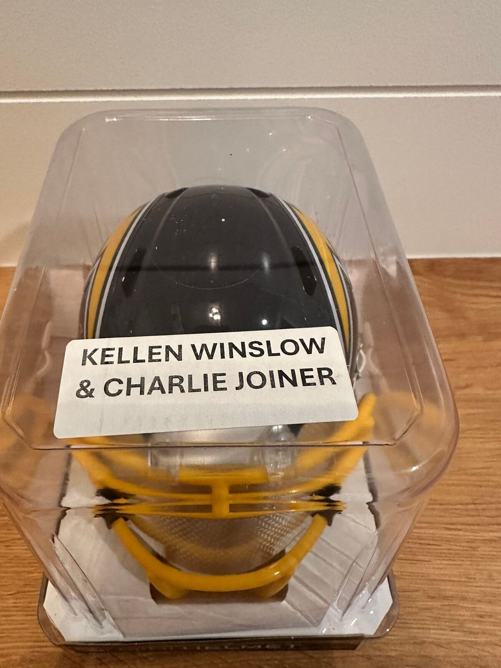 Kellen Winslow & Charlie Joiner Dual Signed Chargers Mini Helmet — Beckett