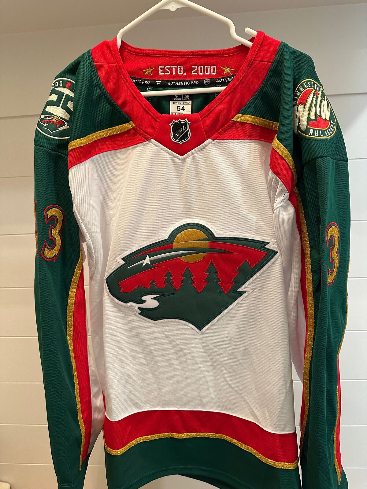 Quinn Hughes Minnesota Wild 25th Anniversary Authentic Pro Jersey – Size 54