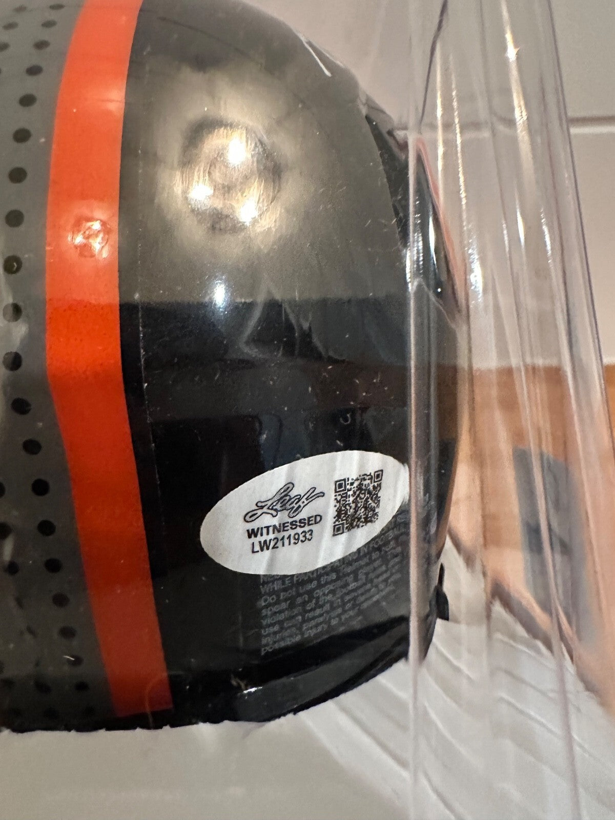Antrel Rolle Signed Miami Hurricanes Mini Helmet Leaf Witnessed COA