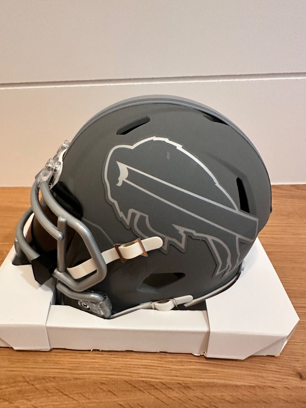 Andre Reed Signed Buffalo Bills Slate Mini Helmet with visor– JSA Witnessed