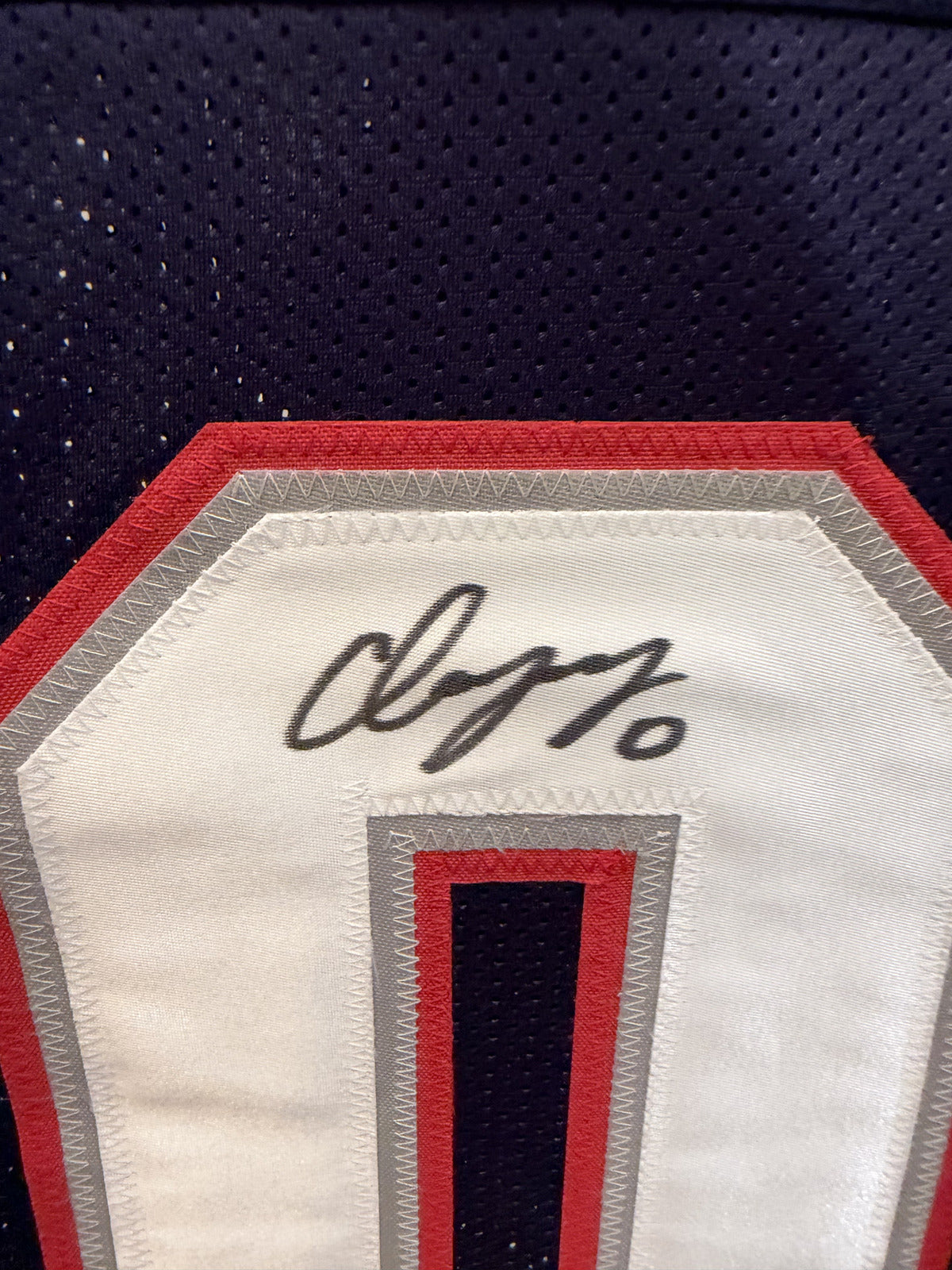Christian Gonzalez Signed Patriots #0 Navy Custom Jersey XL Beckett Witnessed