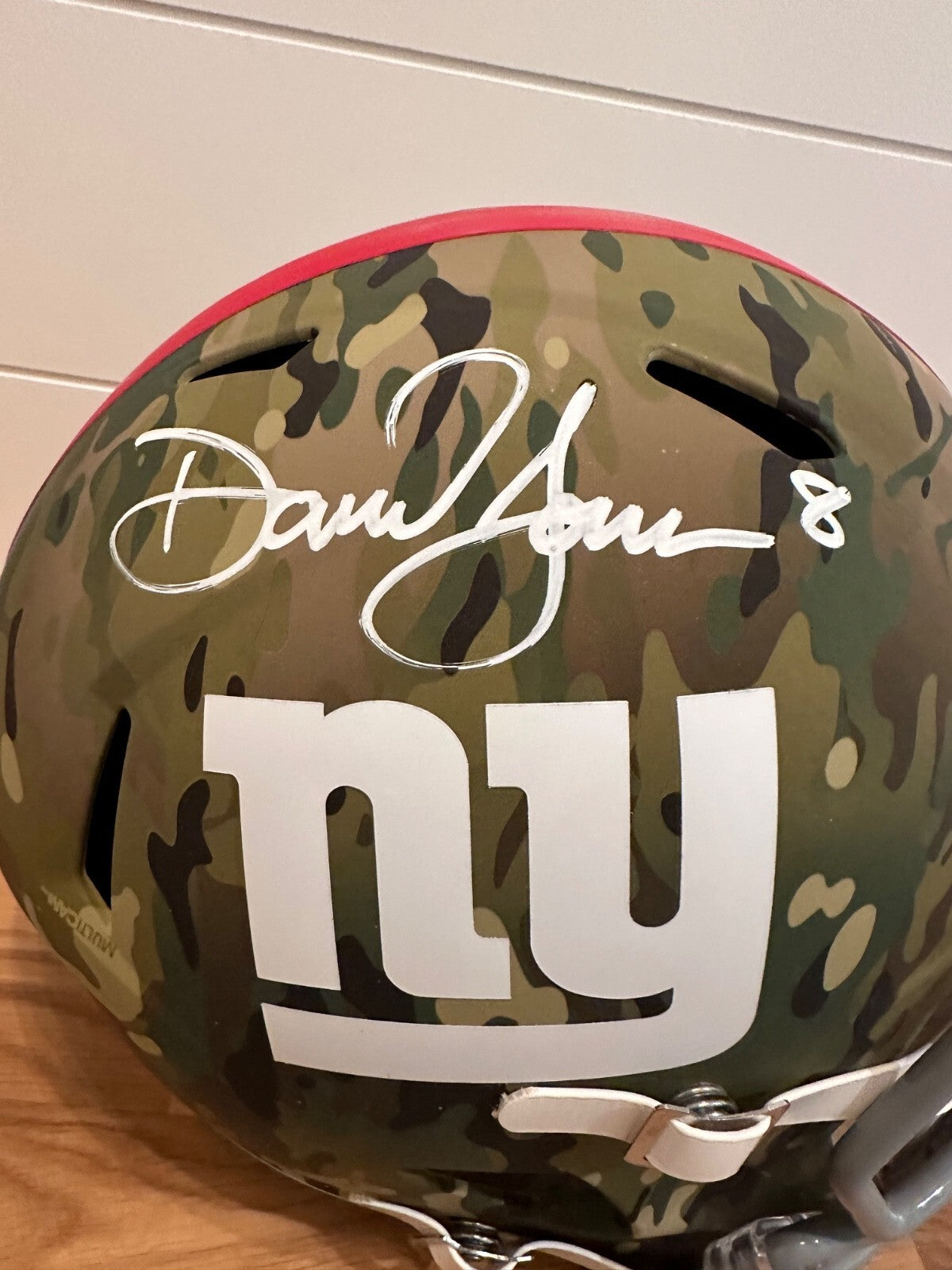 Daniel Jones Signed New York Giants Camo Full-Size Replica Helmet – Fanatics COA