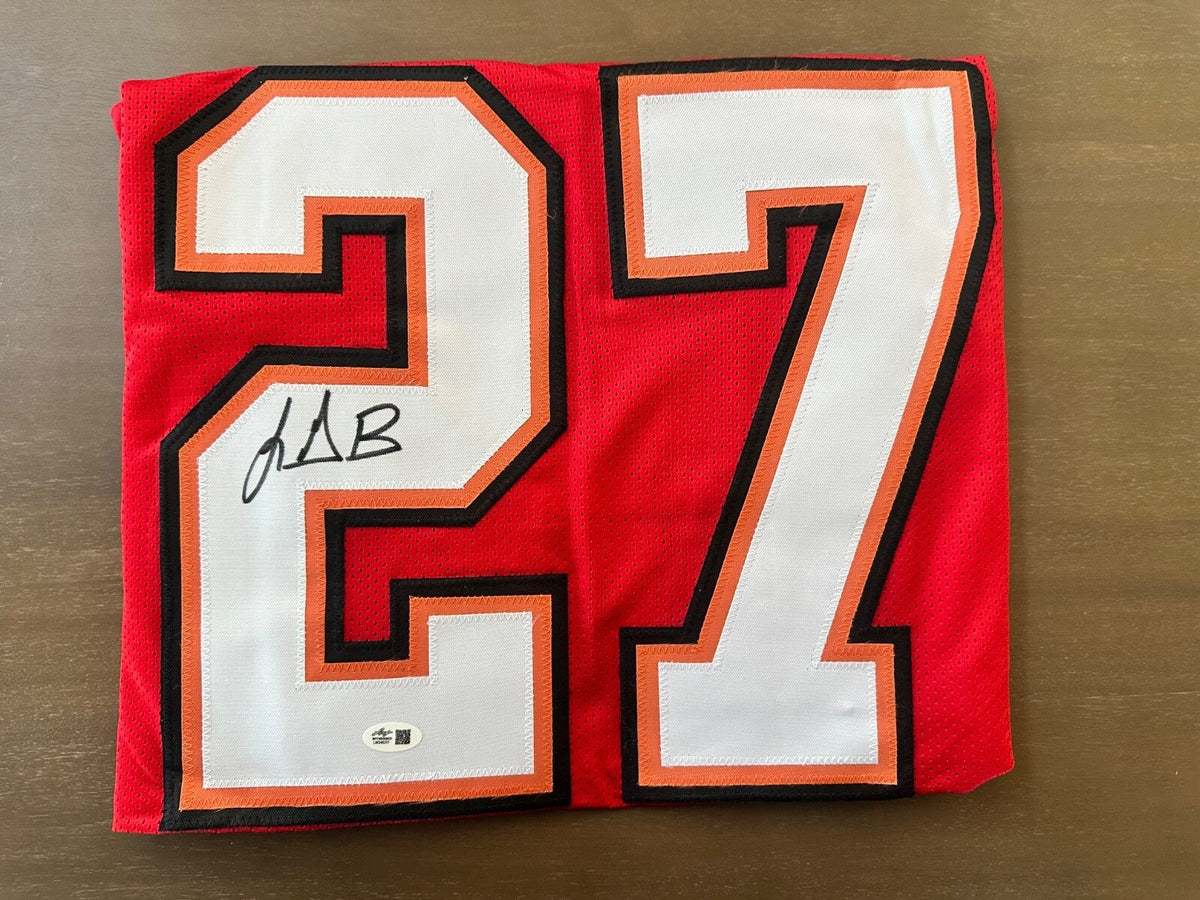 LeGarrette Blount Signed Buccaneers Custom Jersey #27 — Leaf Witnessed COA