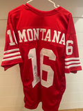 Joe Montana Signed San Francisco 49ers #16 Red Jersey – JSA Witnessed COA