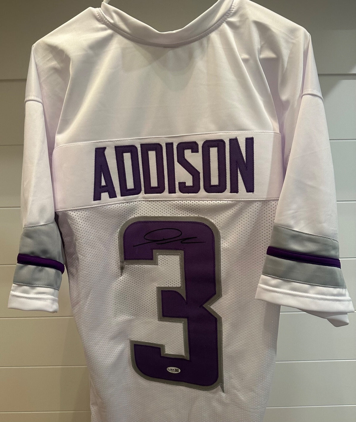 Jordan Addison Signed Vikings #3 White Jersey – JSA Authenticated