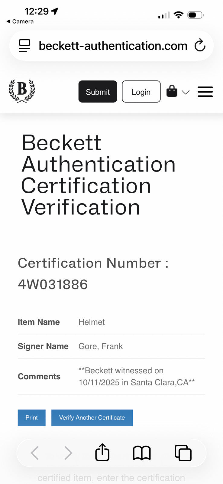 Frank Gore Signed 49ers Full Size Helmet – Beckett Certified