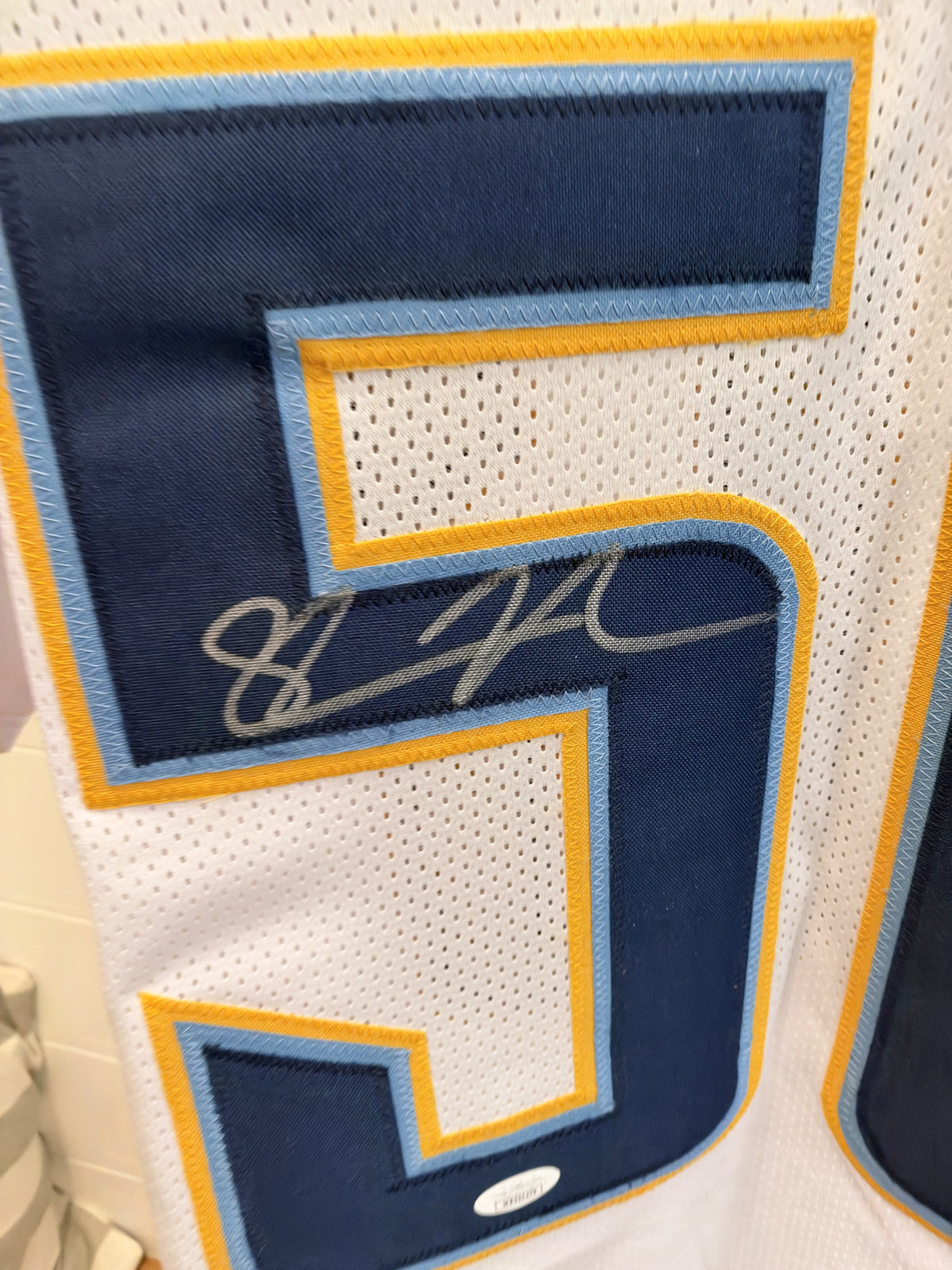 Shawne Merriman Signed San Diego Chargers Custom Jersey #56 White JSA COA