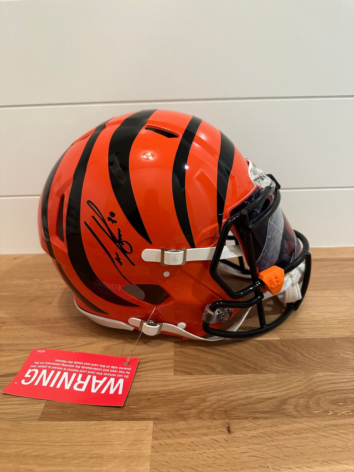 Chase Brown Autographed Cincinnati Bengals Riddell Authentic Full-Size Helmet