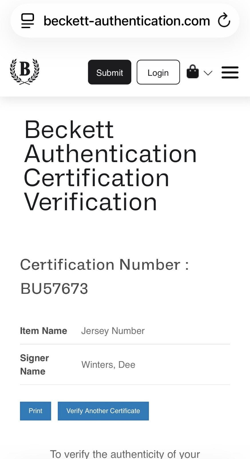 Dee Winters Signed 49ers #53 Black Jersey – Beckett Authenticated
