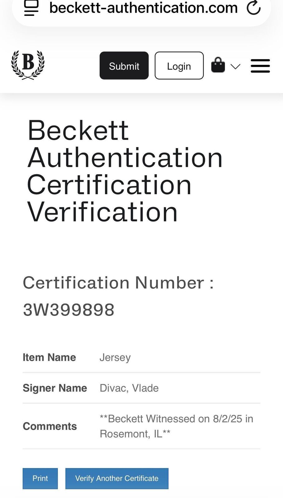 Vlade Divac Signed Lakers Jersey – Beckett Witness Authenticated