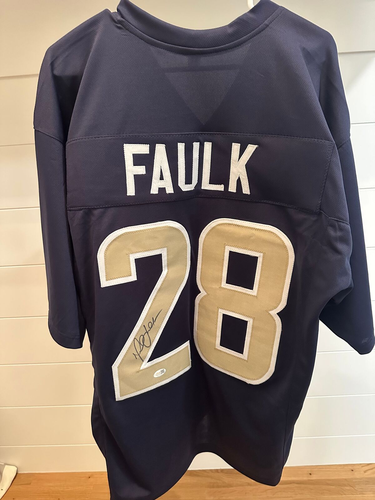 Marshall Faulk Autographed St. Louis Rams #28 Jersey – JSA Witnessed