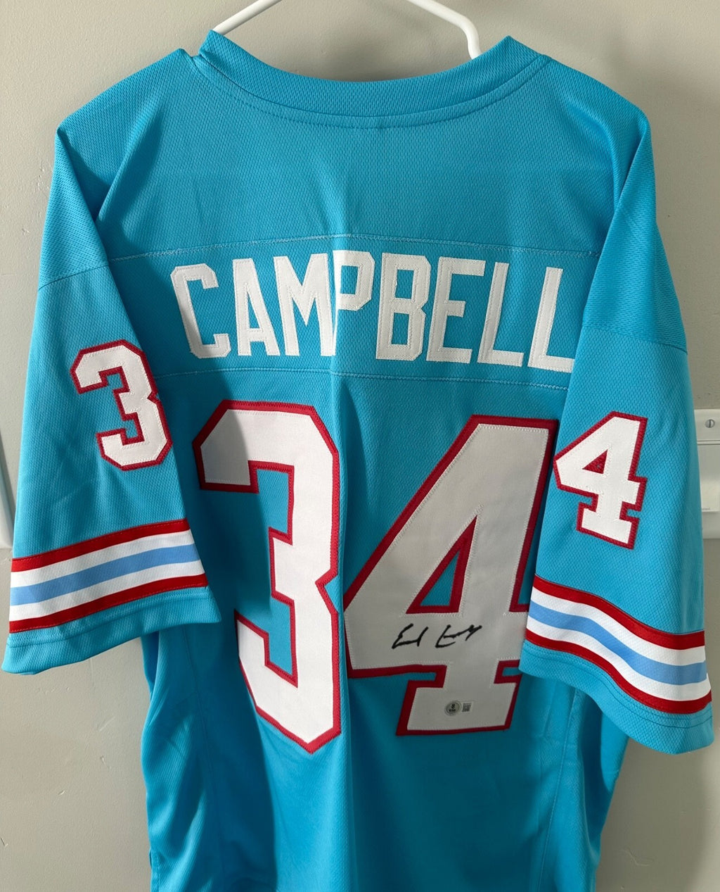 Signed Earl Campbell #34 Houston Oilers Jersey – Beckett Authenticated