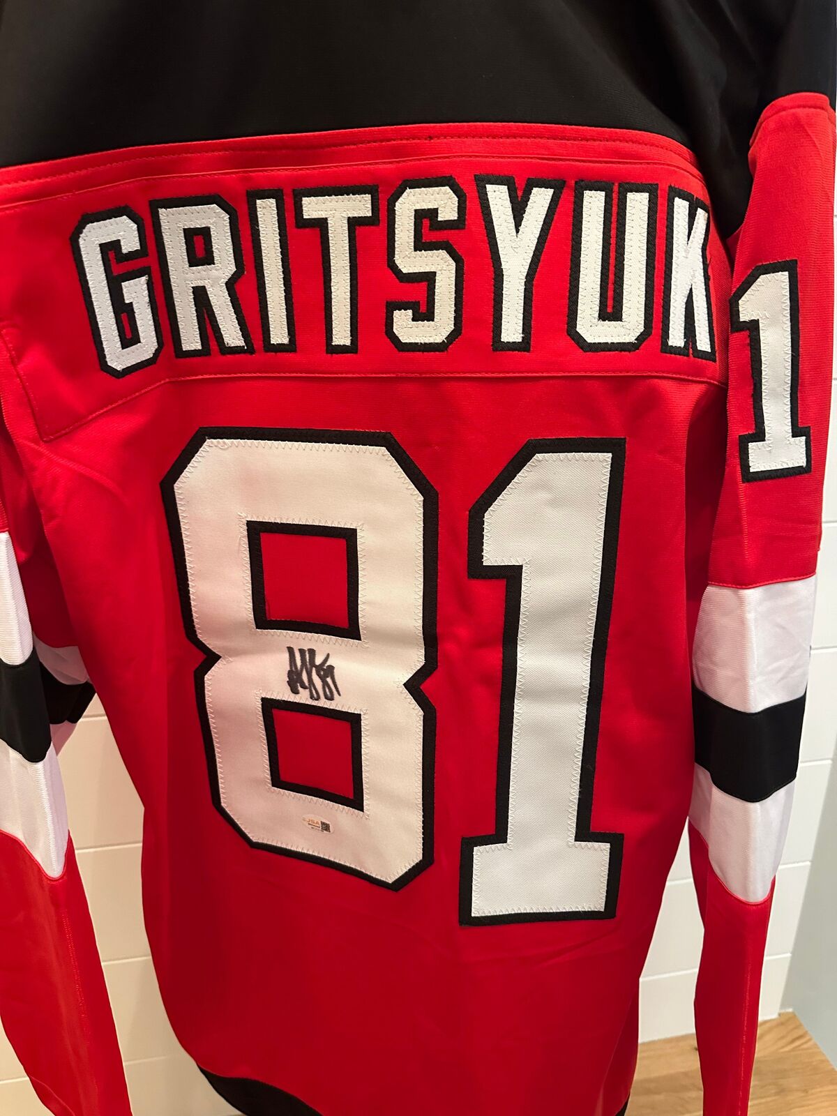 Arseny Gritsyuk Signed New Jersey Devils #81 Jersey – JSA Witnessed