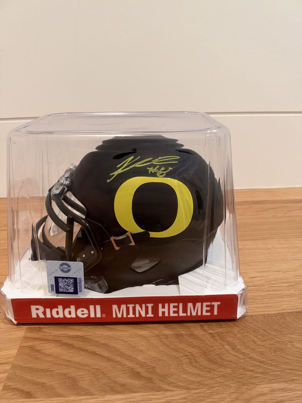 Kenyon Sadiq Signed Oregon Ducks Mini Helmet Black Chrome Visor JSA COA