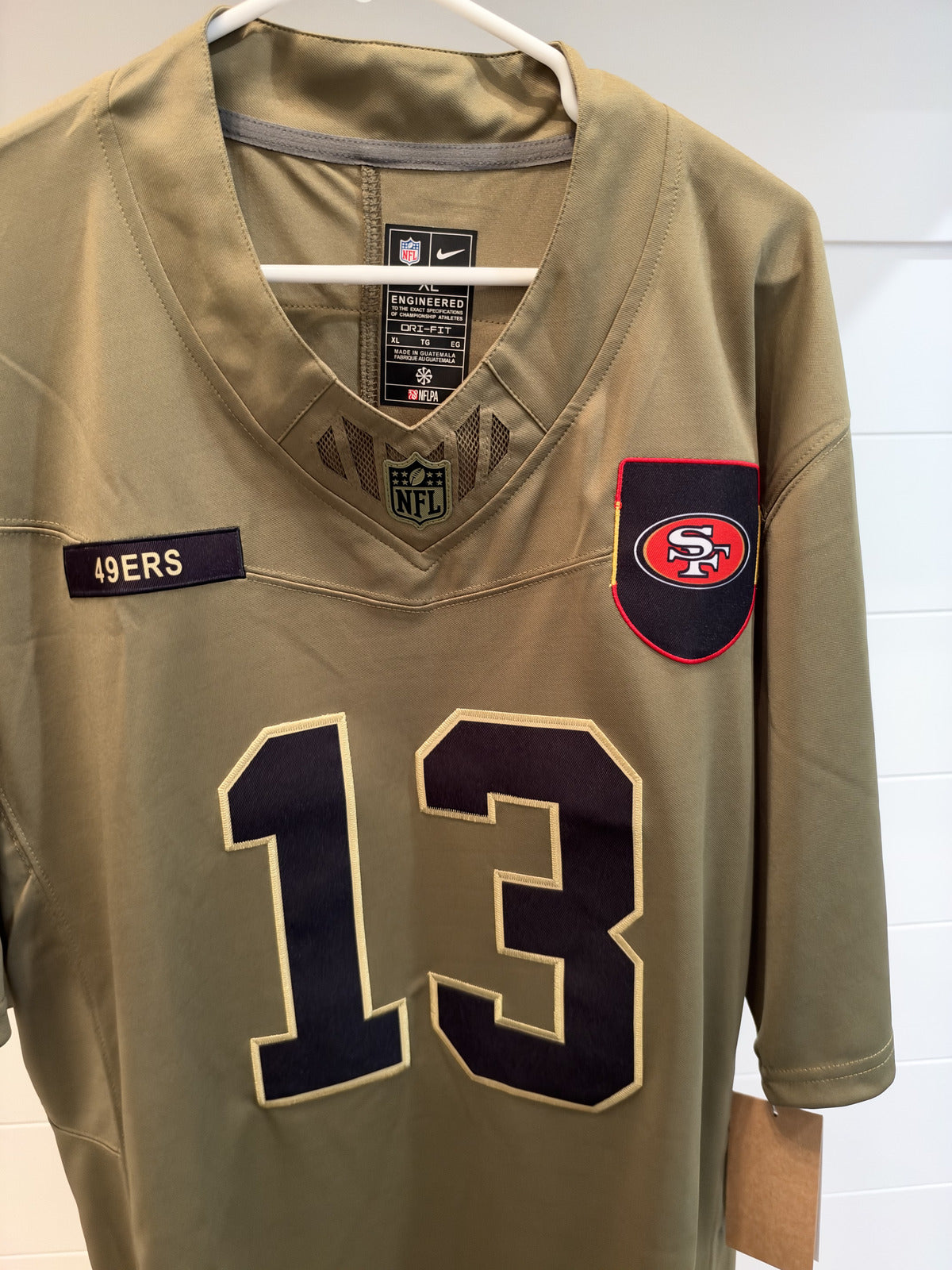 Brock Purdy San Francisco 49ers #13 Olive Football Jersey XL With Tags Unsigned