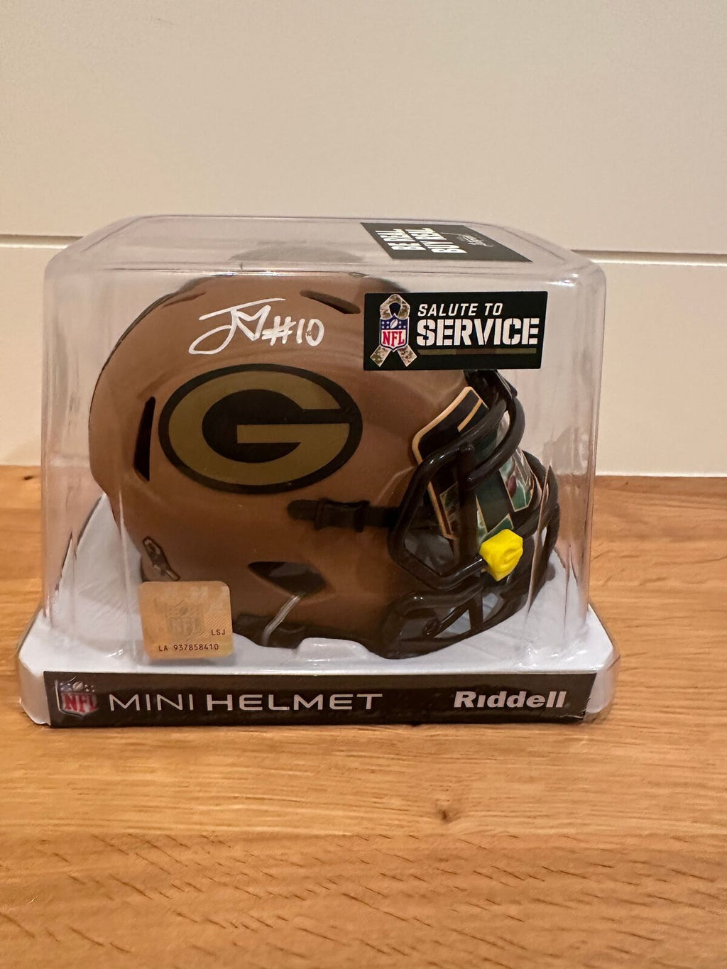 Jordan Love Signed Green Bay Packers Salute to Service Mini Helmet – Beckett