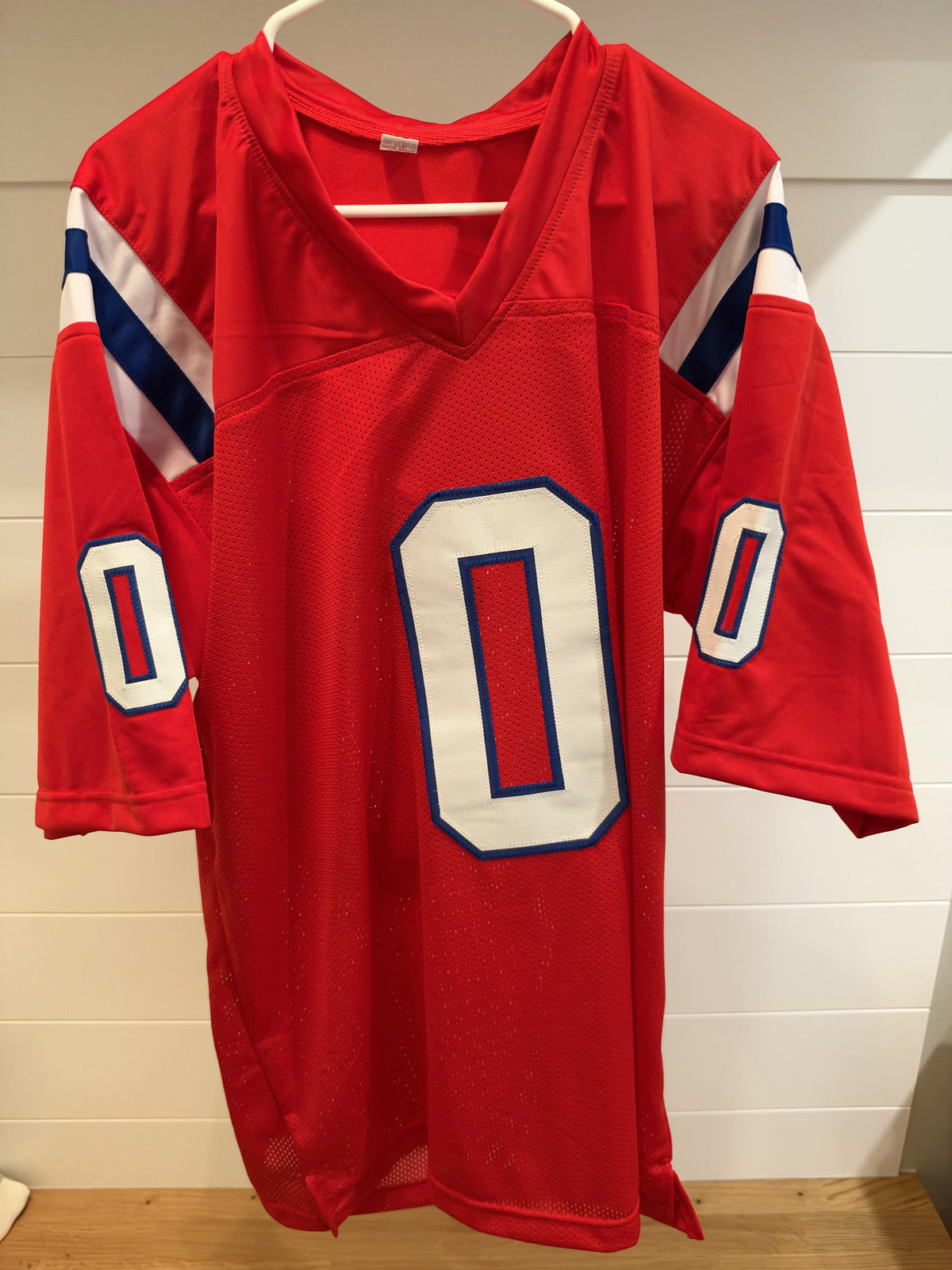 Christian Gonzalez Signed Patriots #0 Red Custom Jersey Beckett Witnessed BAS